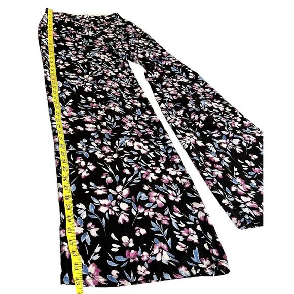 Kendall & Kylie Palazzo Purple Pant Floral Print High Waisted Multicolor Wide - Picture 8 of 15